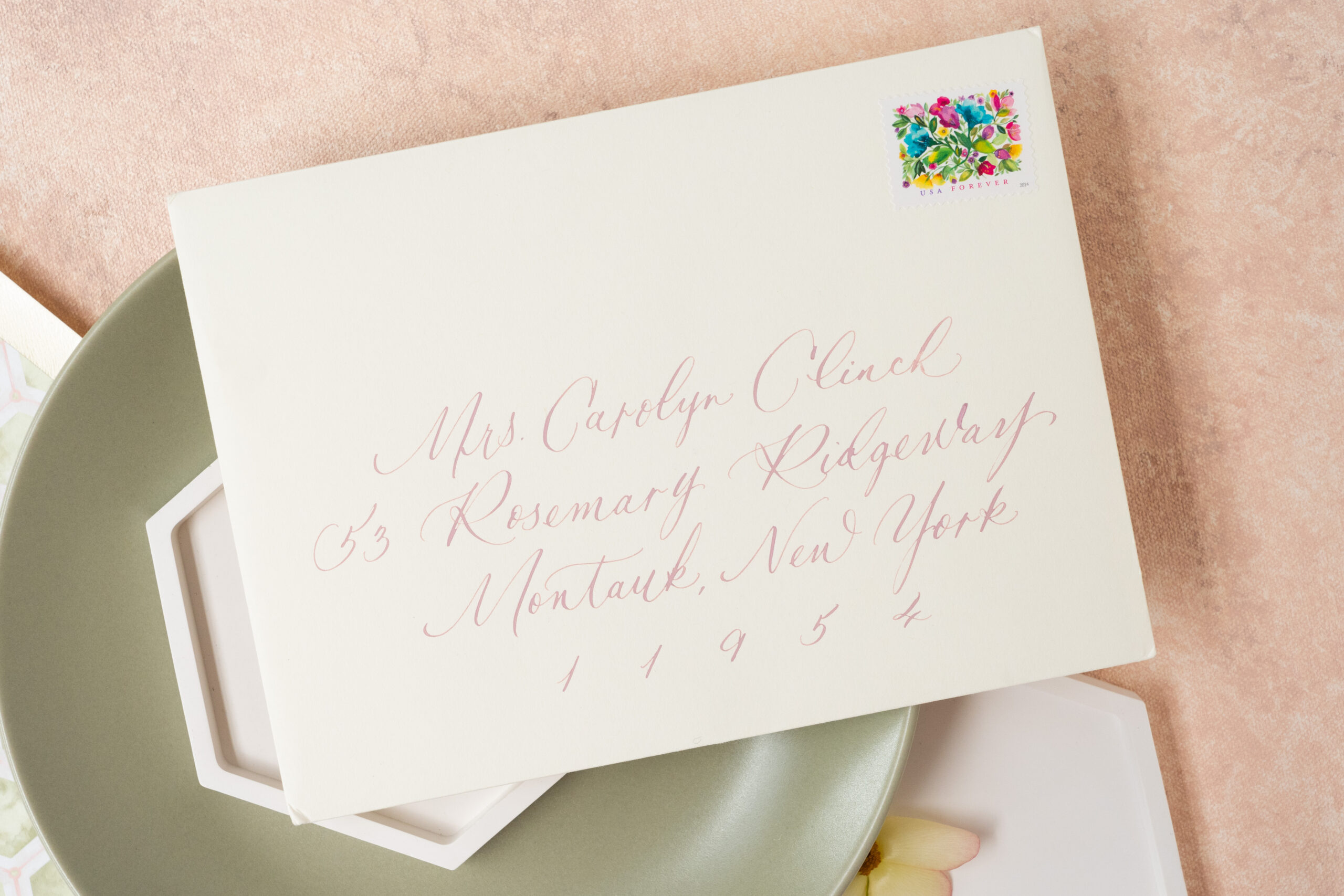 Invitation envelope calligraphy.