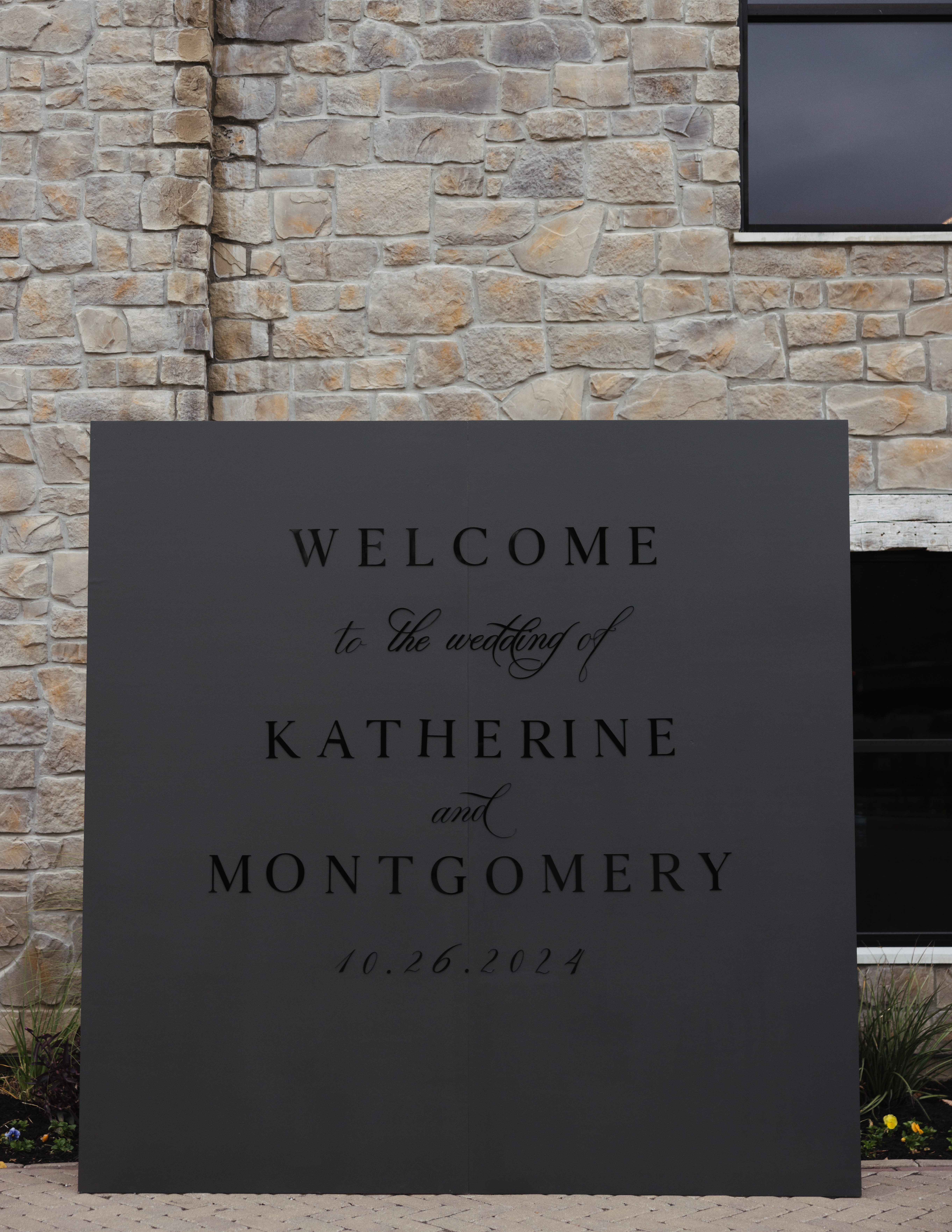 custom grand welcome sign by White Ink at Nashville wedding at Diamond Creek Farm