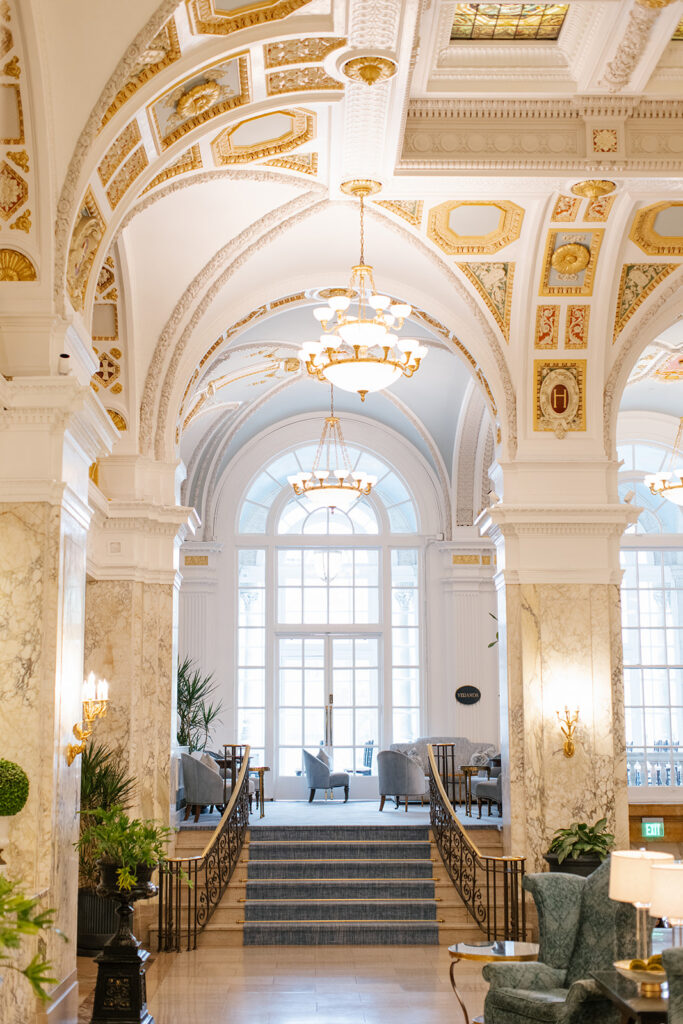 The architectural design inside The Hermitage Hotel.