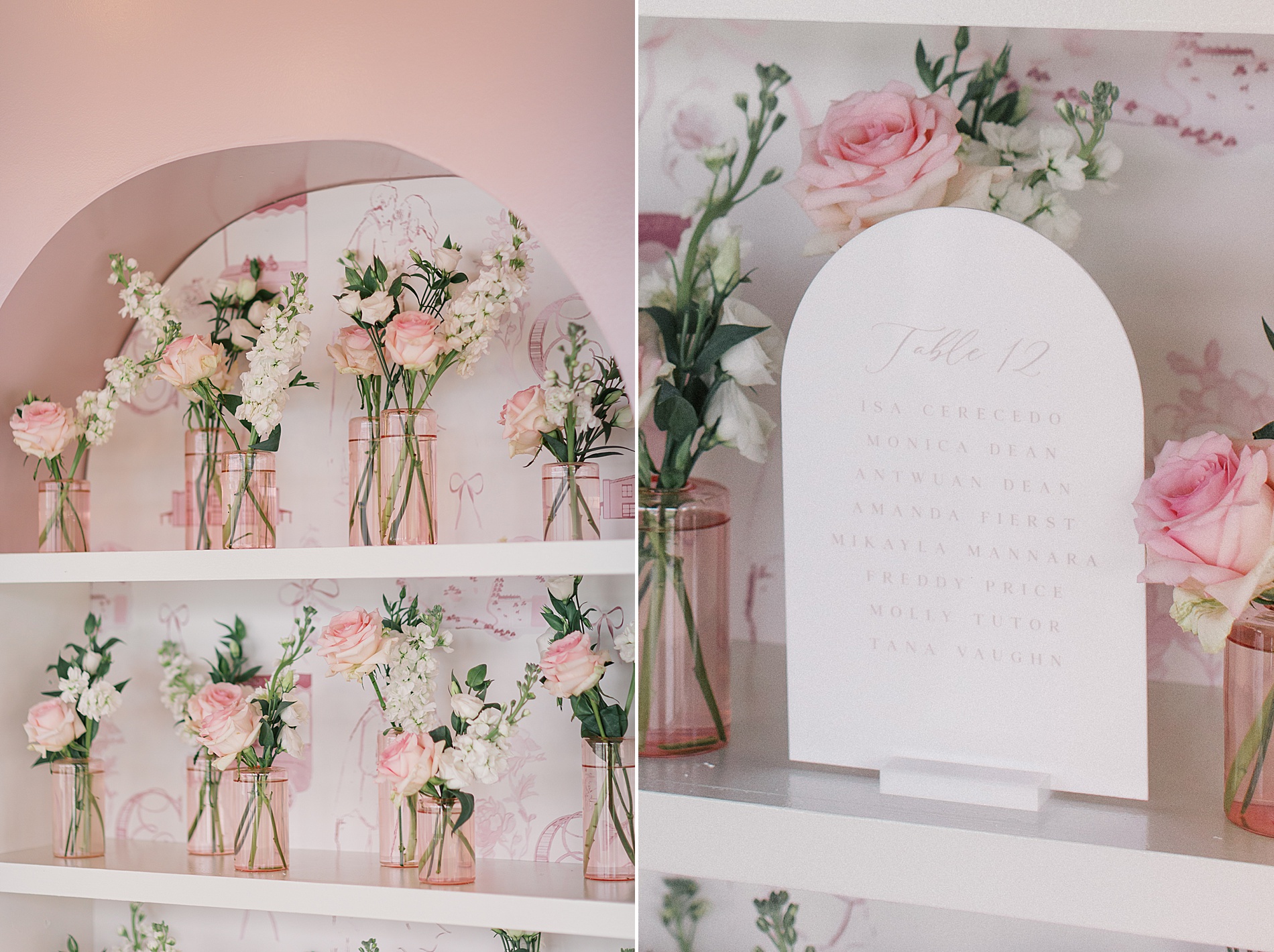 custom seating chart from Elevated Pink-Inspired Wedding in Nashville at Diamond Creek Farms