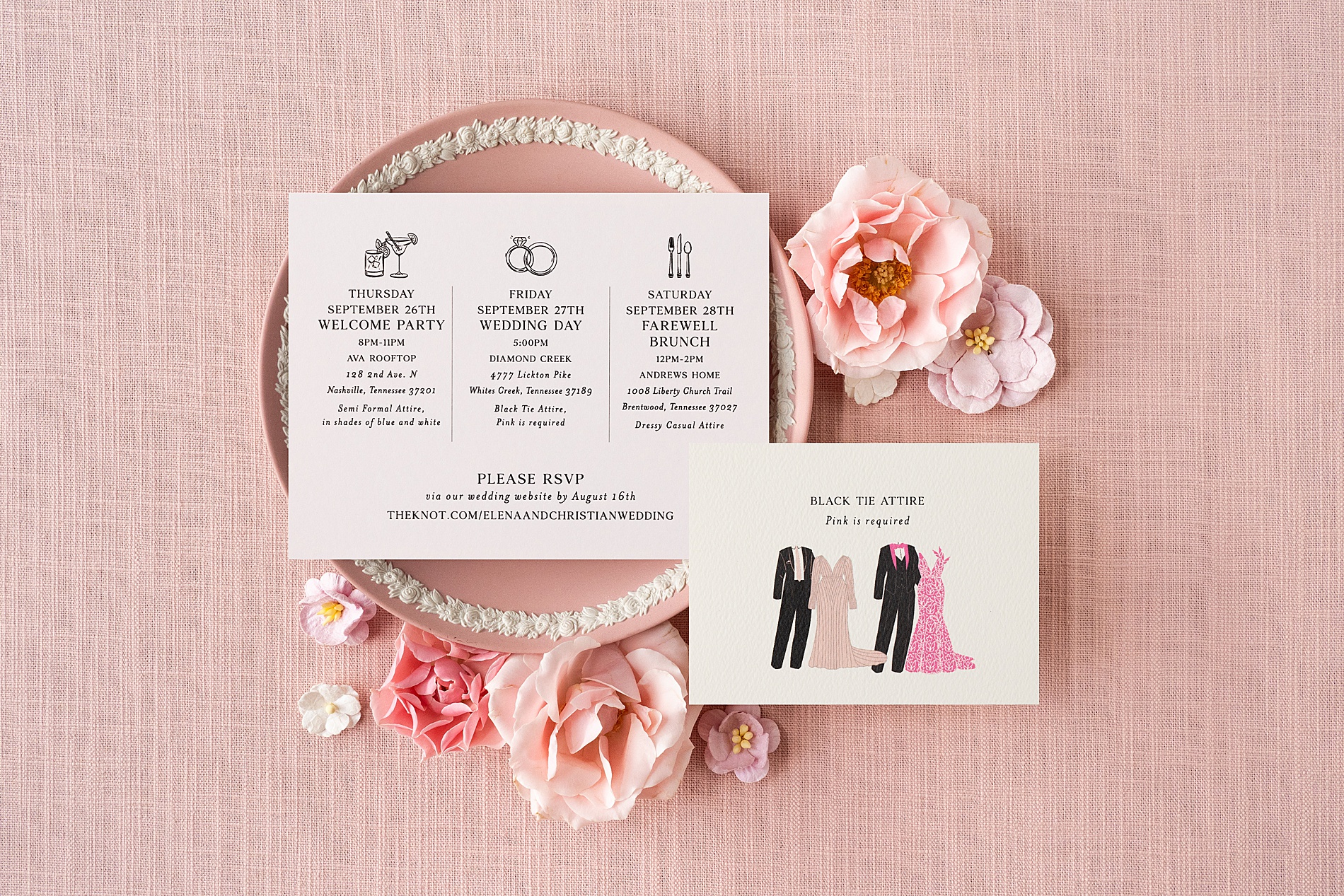 custom attire and details card