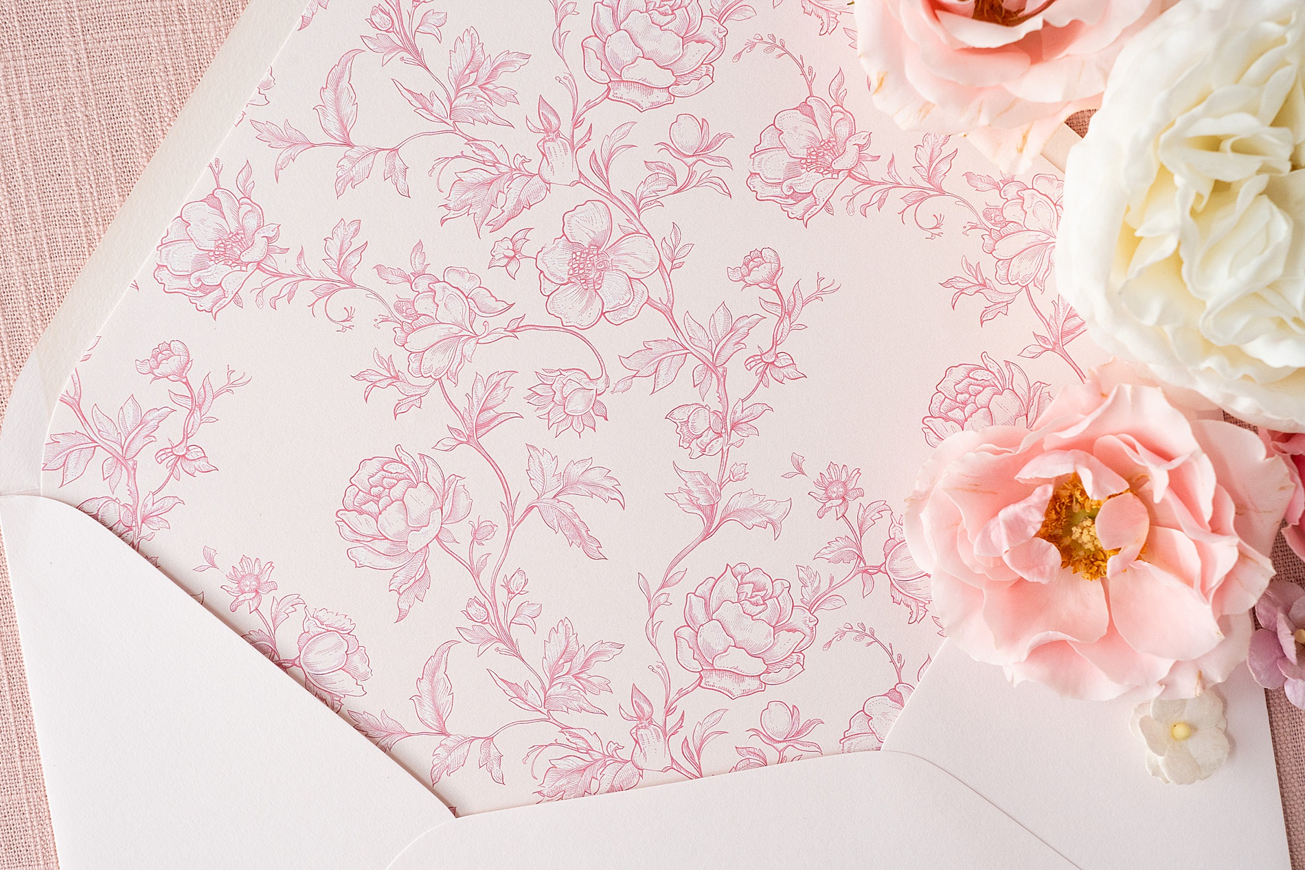 pink floral envelope liner 