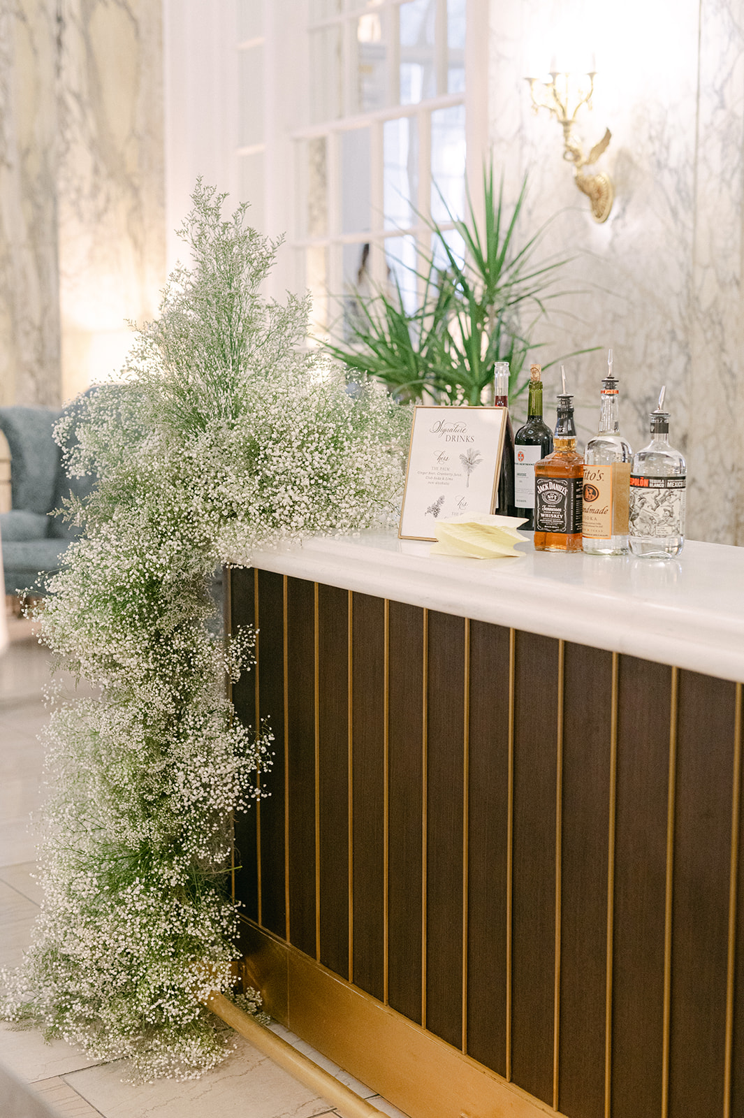 bar area from hermitage hotel wedding