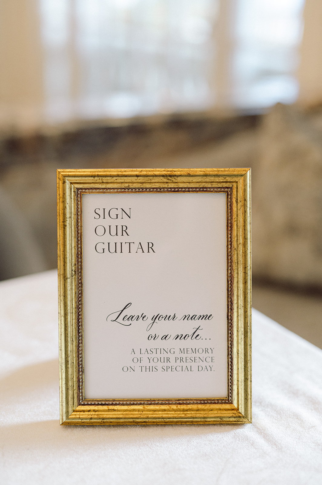 elegant wedding day signage with black spot calligraphy